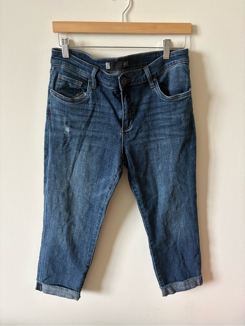 Kut from the Kloth Indigo High-Rise Cropped Jeans